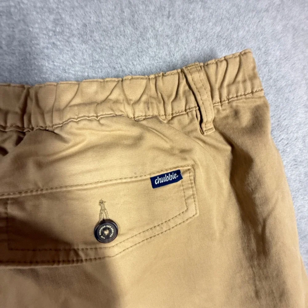 Chubbies Originals 7 Inch Shorts Mens XXXL Khaki Tan Elastic Waist Cotton Blend